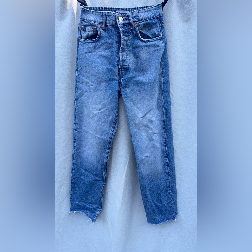 Zara Blue White Wash High Rise Skinny Jeans Women’s Size US 2